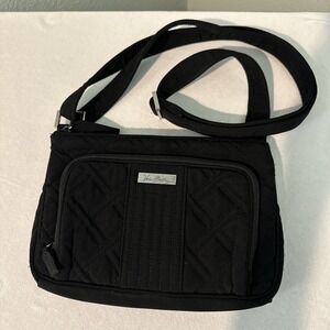 Vera Bradley Black Quilted Shoulder Crossbody Purse Bag Polka Dot Interior